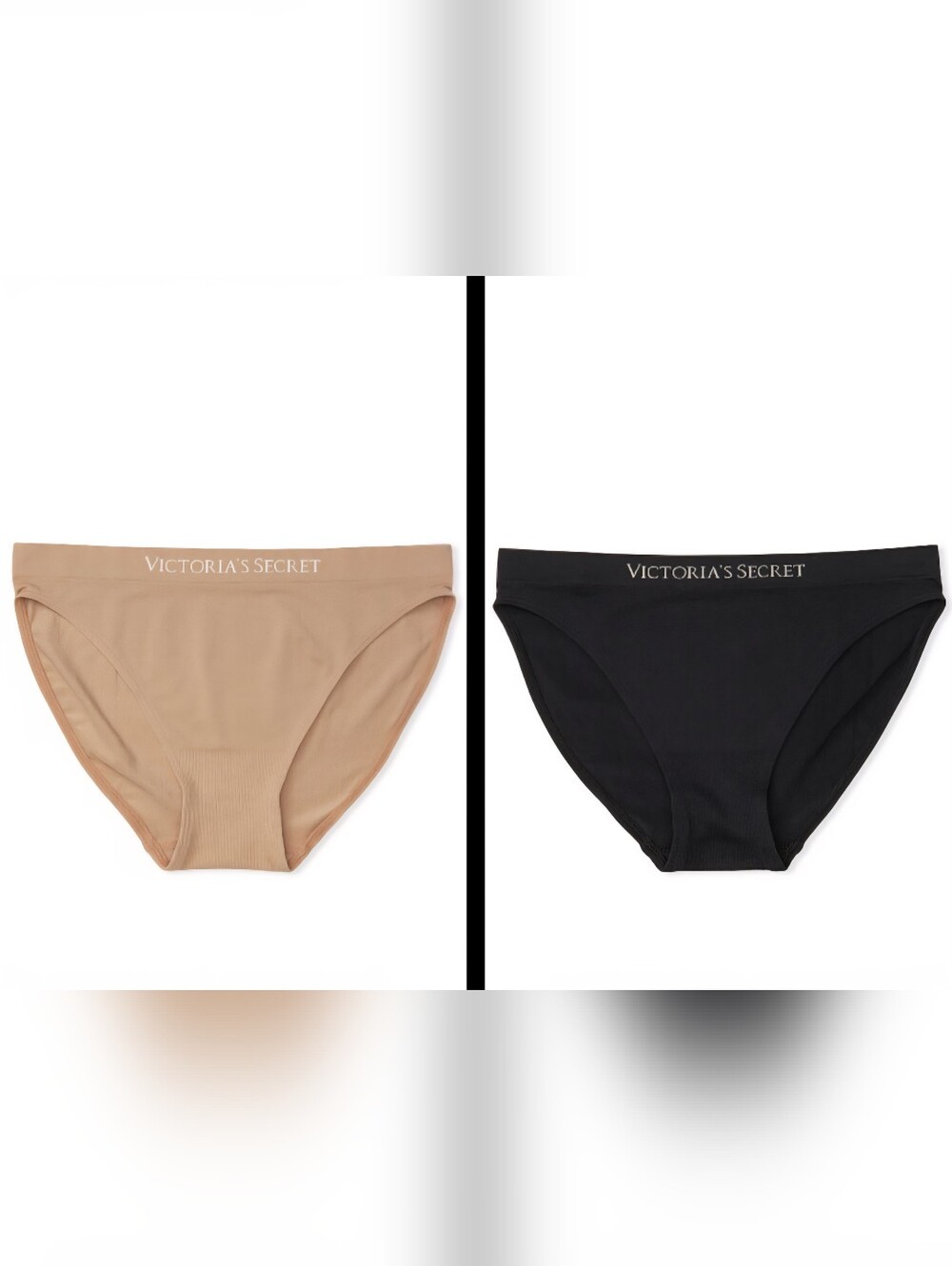 NWT Victoria's Secret Seamless Bikini Praline/Black Size L